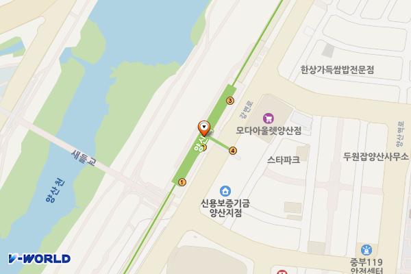 양산역 위치 지도 — 경남 양산시 강변로 441 (중부동, 양산지하철역)