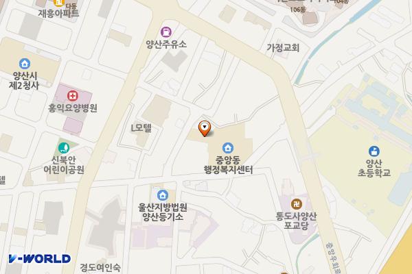 중앙동행정복지센터 위치 지도 — 양산시 북안남5길 21 중앙동주민센터