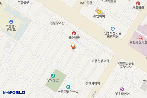 태양유료주차장 위치 지도 — 경상북도 포항시 남구 상도동 18-36