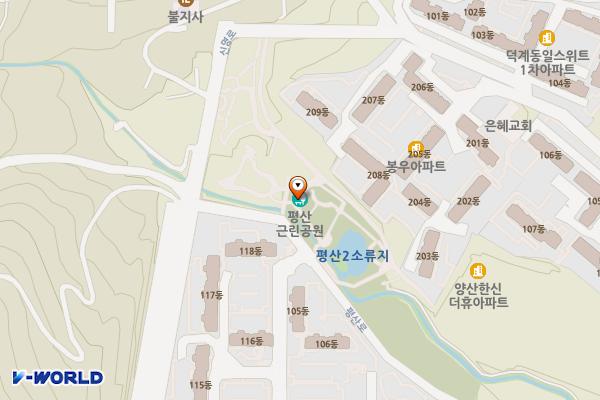 평산근린공원 위치 지도 — 평산동 584