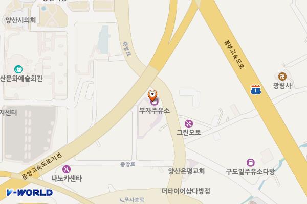 부자주유소 위치 지도 — 경남 양산시 중앙로 19 (다방동, 현대오일뱅크)
