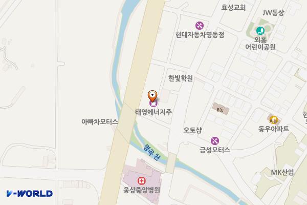 (주)태영에너지직영웅상주유소 위치 지도 — 경남 양산시 웅상대로 1228 (명동, 웅상주유소)