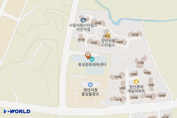 웅상문화체육센터 위치 지도 — 양산시 모래들길 57-57
