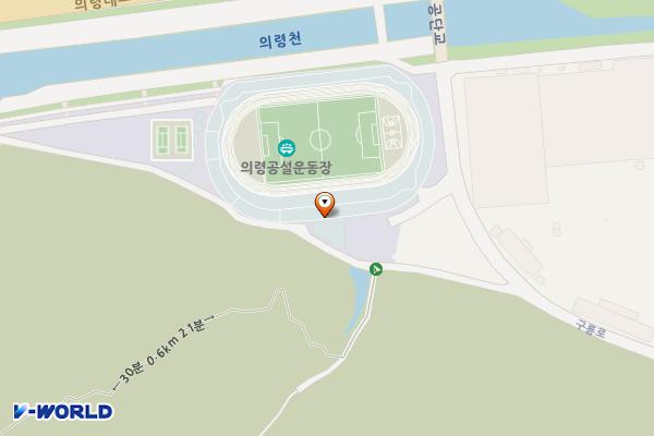 공설운동장(북편) 위치 지도 — 경상남도 의령군 의령읍 구룡로 245-4, 공설운동장