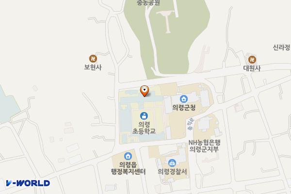 의령초등학교 본관 화장실 위치 지도 — 경상남도 의령군 의령읍 의병로19길 20, 의령초등학교