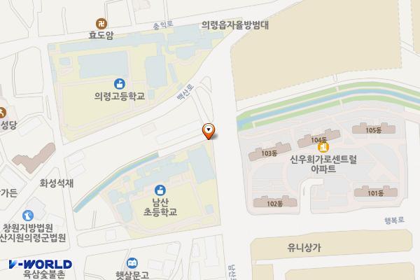 남산초등학교(1) 위치 지도 — 경상남도 의령군 의령읍 남산로 37, 남산초등학교