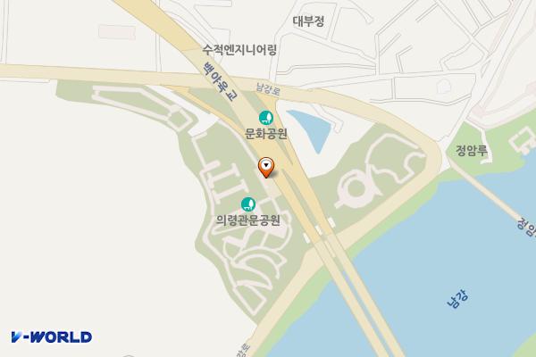 의병광장(주차장) 위치 지도 — 경상남도 의령군 의령읍 남강로 715-13, 검문소