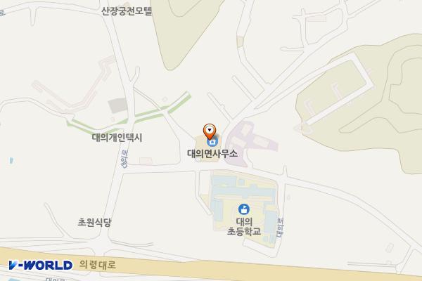 대의면사무소 위치 지도 — 경상남도 의령군 대의면 대의로 42, 대의면사무소