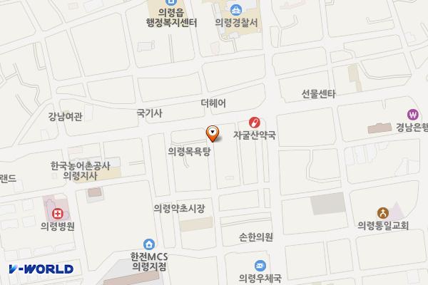 의령시장(2) 위치 지도 — 경상남도 의령군 의령읍 의병로20길 7-1, 의령전통시장 화장실