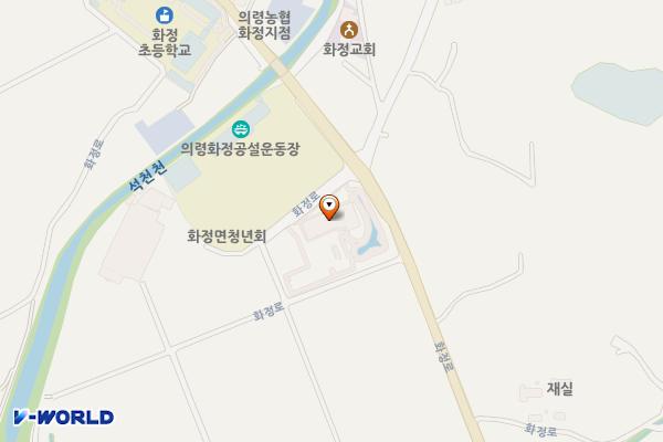 화정복합문화센터 화장실 위치 지도 — 경상남도 의령군 화정면 화정로 332, 화정복합문화센터