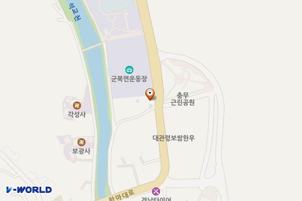 군북면족구장 위치 지도 — 경상남도 함안군 군북면 함마대로 859, 게이트볼사무실