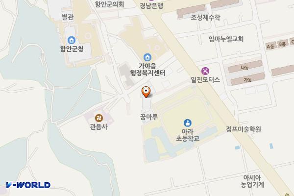 함안교육지원청 본관 위치 지도 — 경상남도 함안군 가야읍 함안대로 497, 함안교육청