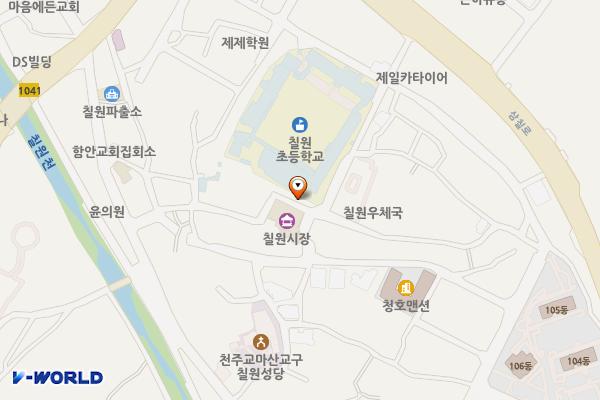 칠원시장 위치 지도 — 경상남도 함안군 칠원읍 서남3길 25, 칠원시장 공중화장실