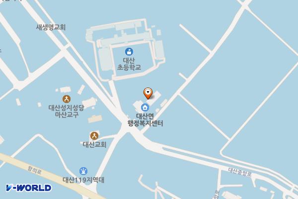 대산면사무소 청사 위치 지도 — 경상남도 함안군 대산면 대산중앙로 176 (구혜리, 대산면사무소)