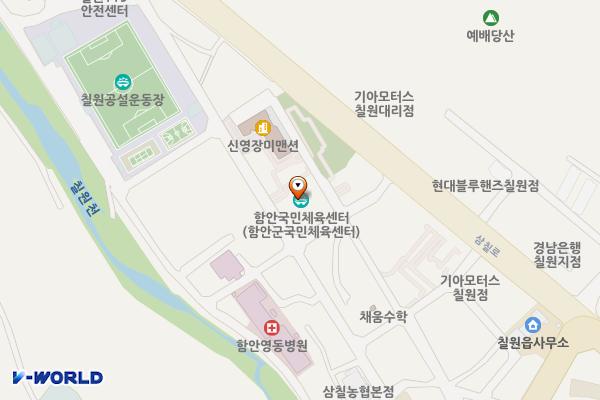 국민체육센터(1~3층) 위치 지도 — 경상남도 함안군 칠원읍 용산2길 68, 함안군국민체육센타