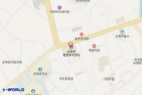 군북면사무소 청사 위치 지도 — 경상남도 함안군 군북면 지두2길 15