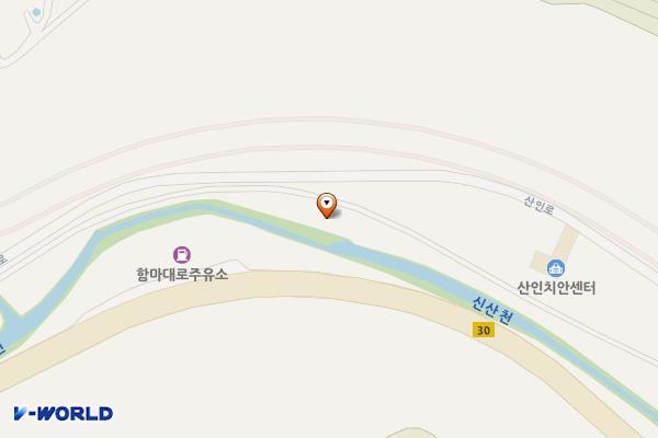 아라께비 테마로드(1) 위치 지도 — 경상남도 함안군 산인면 산인로 138, 공중화장실
