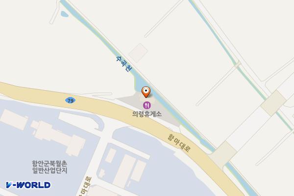 의령휴게소 위치 지도 — 경상남도 함안군 군북면 함마대로 281 (월촌리, 의령휴게소)