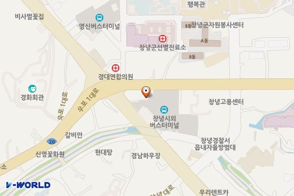 창녕시외버스터미널 위치 지도 — 경상남도 창녕군 창녕읍 창녕대로 11