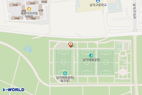 모바일화장실(체육공원 인조잔디구장 입구 옆) 위치 지도 — 경상남도 창녕군 남지읍 남지리 835-68